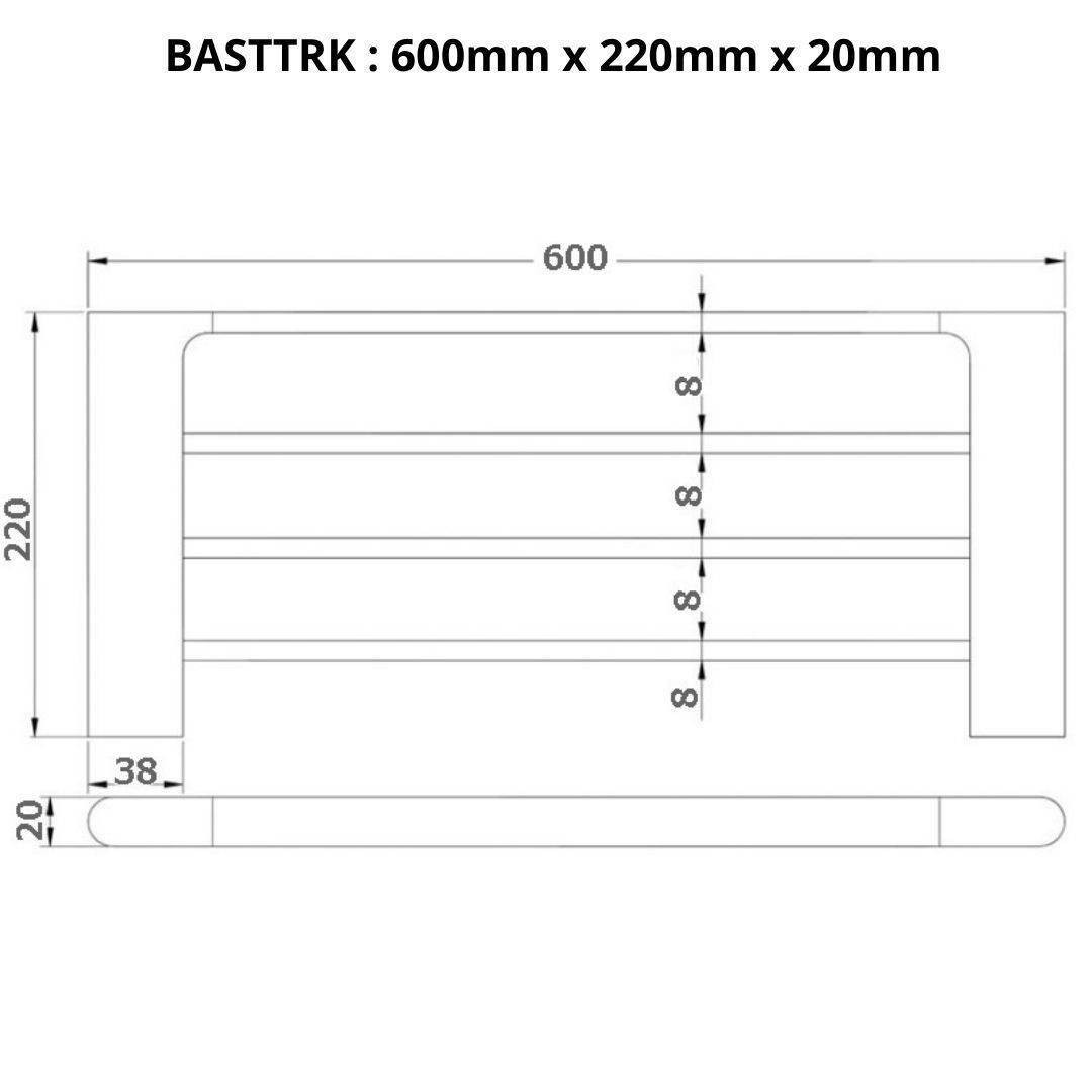 Premium Brushed Chrome Towel Rack - 6 Bars, Round Design, AU Standard, 650x620mm Wide