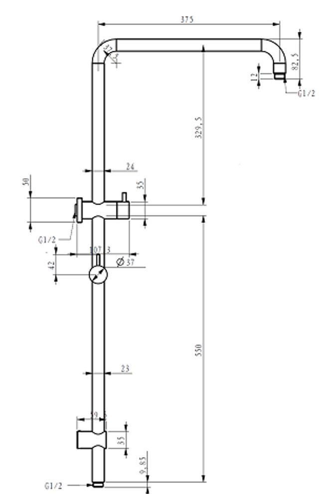 Buy Sebastian - Matte Black Shower Column Combo Set