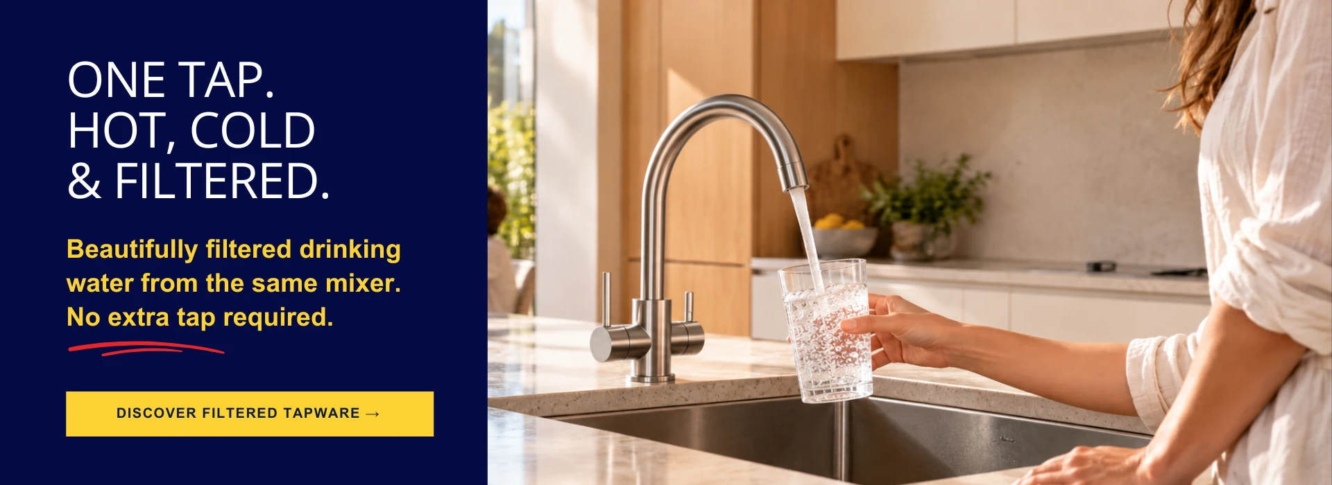 undersink water filter with dual tap