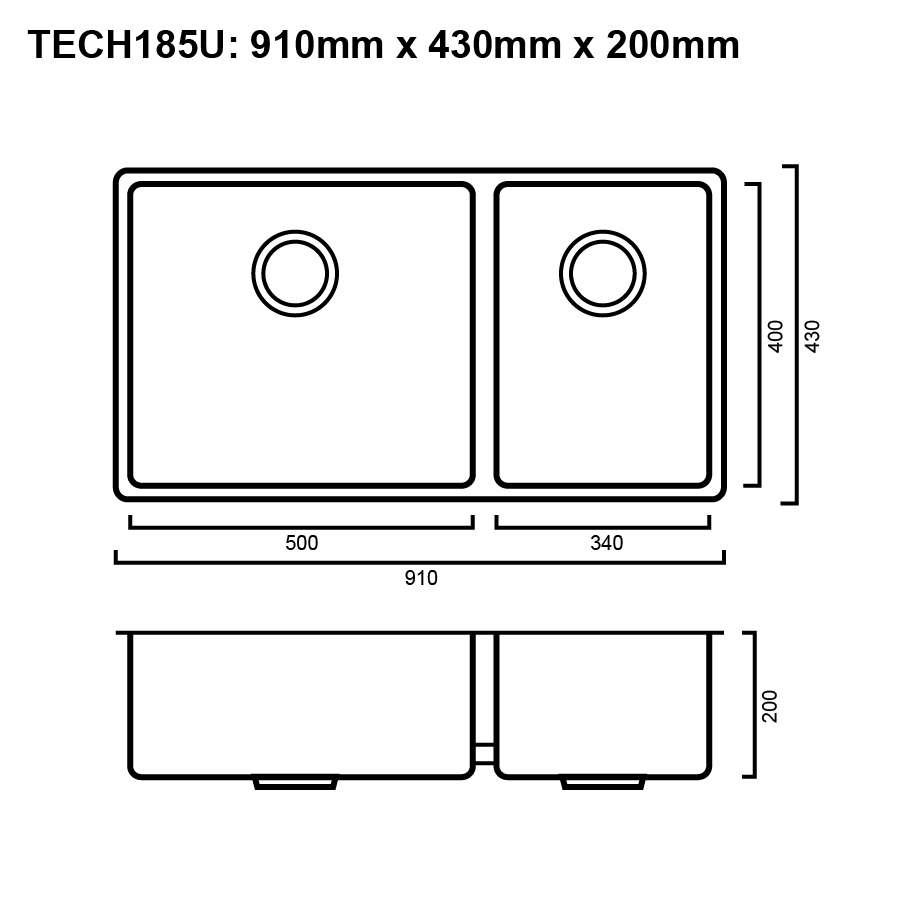 Buy Tech 185U Stainless Steel Undermount Sink