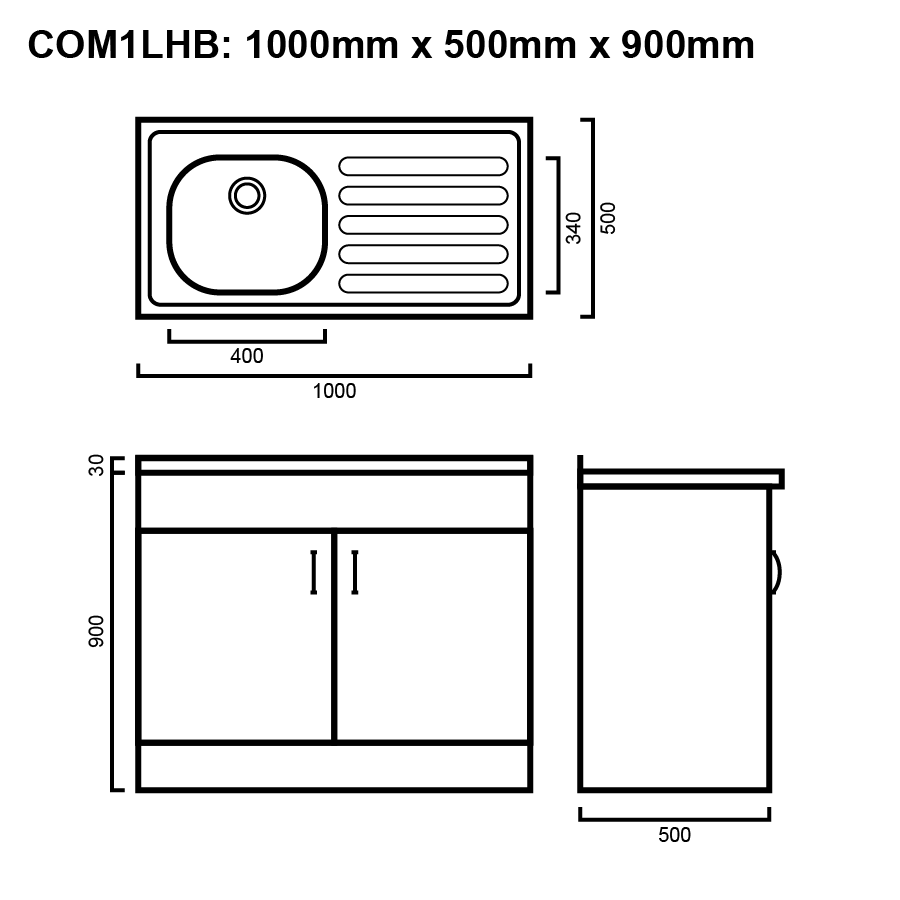 Commercial Sink & 1000mm