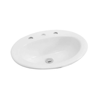 Atlantic - White Inset Basin 3 Tap Hole