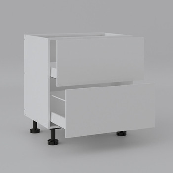 Base Cabinet 800mm with 2 Drawers in UV White
