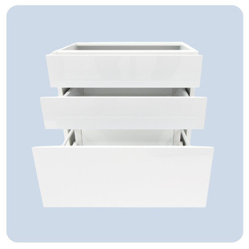 Base Cabinet 900mm with 3 Drawers in UV White