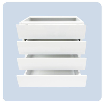 Base Cabinet 900mm with 4 Drawers in UV White