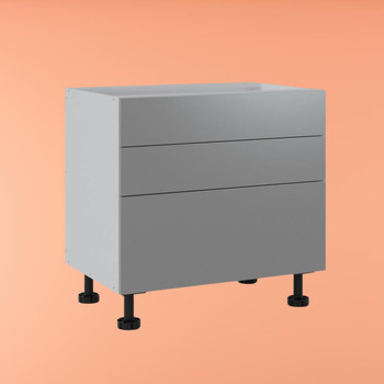 Base Cabinet 900mm with 3 Drawers in UV Light Grey