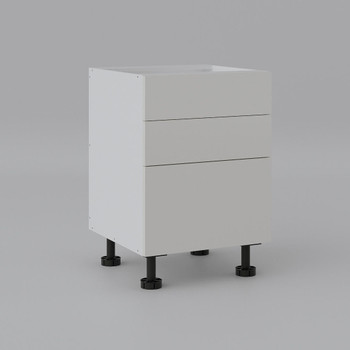 Base Cabinet 600mm with 3 Drawers in PU Satin