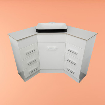 Porcelain Top & Corner Vanity 900mm - Includes Carla Basin