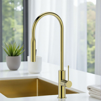 Pearl - Brushed Gold Pullout Sink Mixer Pearl - Brushed Gold Pullout Sink Mixer