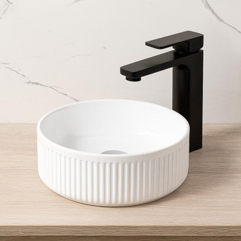 Beyond 2 - Matte White Fluted Above Counter Basin