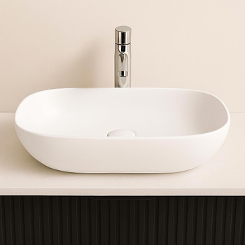 Zehra - Matte White Oval Above Counter Basin 