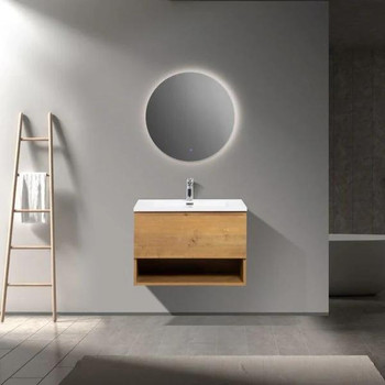 Delsa - Oak Vanity Cabinet Wall Hung & Top Options 600mm