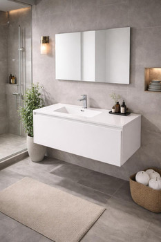 Maltese - Matte White Satin Vanity Wall Hung Cabinet & Top 750mm 