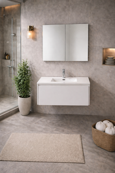 Maltese - Matte White Satin Vanity Wall Hung Cabinet & Top 750mm