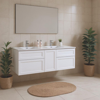 Maris -  Shaker Double Bowl Vanity Wall Hung & Stone Top 1800mm 