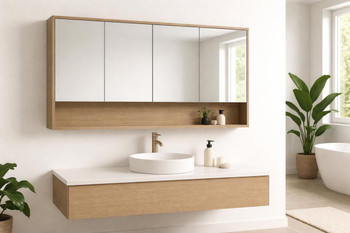 Willow Oak Mirror Cabinet with Doors – 1200mm 