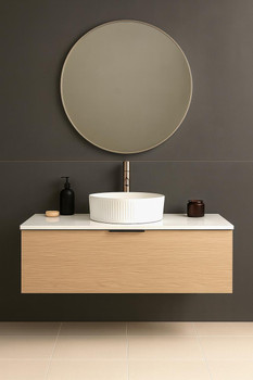 Linea - Oak Vanity Cabinet Wall Hung With Top Options Available 1200mm