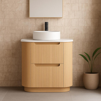 Roma - Fluted Floor Mount Vanity & Top Options 750mm   Roma - Fluted Floor Mount Vanity & Top Options 750mm