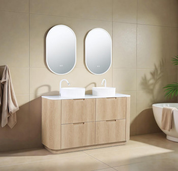 Roma - Fluted Floor Mount Vanity with Double Bowl Top Options Available 1500mm  
