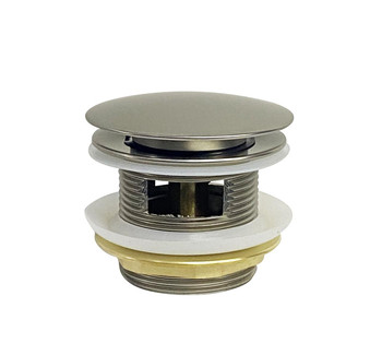 Brushed Nickel Pop Up Bath Waste with Overflow - 40mm 