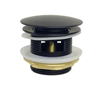 Matte Black Pop Up Bath Waste with Overflow - 40mm 
