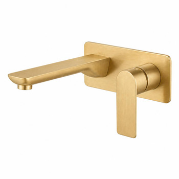 Rhino - Brushed Gold Wall Bath/Basin Mixer With Spout 
