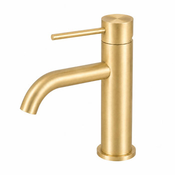 Groove - Brushed Gold Finish Stainless Steel Basin Mixer 