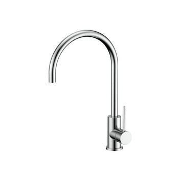 Groove - Chrome Finish Stainless Steel Gooseneck Sink Mixer 