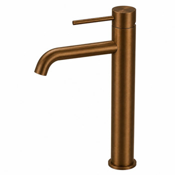 Groove - Copper Finish Stainless Steel Extended Basin Mixer 