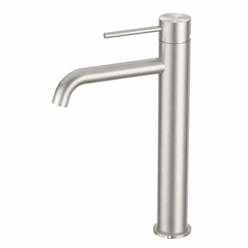 Groove - Brushed Nickel Finish Stainless Steel Extended Basin Mixer 