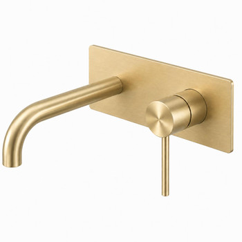 Sebastian - Brushed Gold Wall Bath/Basin Mixer With Spout 