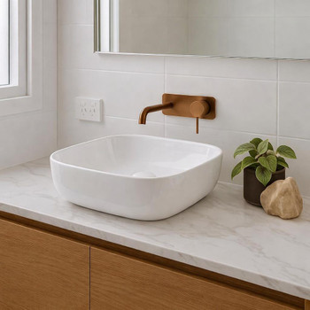 PARA 1 - Gloss White Round Above Counter Basin 370x370mm 