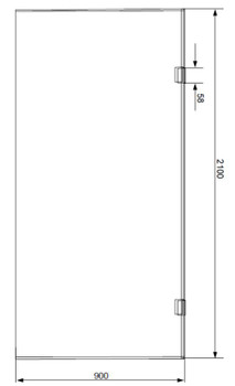 Verve Right Angle Shower Screen 900mm 