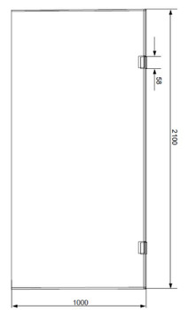 Verve Right Angle Shower Screen 1000mm 