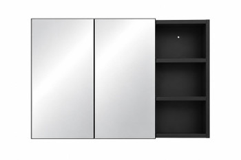 Mirror Cabinet with Open Shelf 900mm Black 