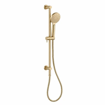 Verve - Brushed Gold Shower On Rail Set Top Inlet 