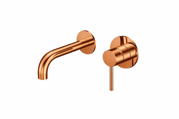 Sebastian - Copper Finish Wall Basin/Bath Mixer & Spout 