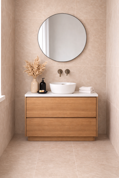 Willow - Oak Vanity Cabinet Floor Mount With Top Options Available 750mm