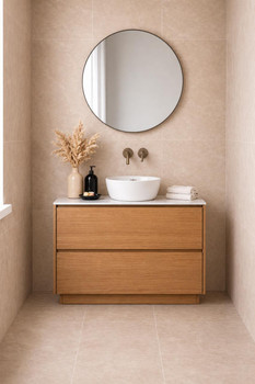 Willow - Oak Vanity Cabinet Floor Mount With Top Options Available 750mm 