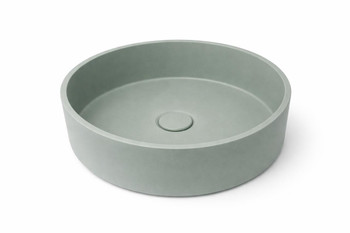 Hydrangea - Round Olive Concrete Basin 365mm with custom plug/waste  