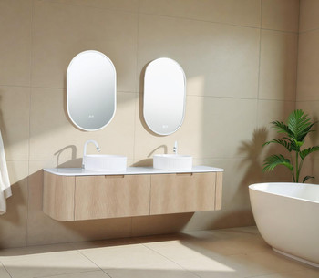 Roma Double Bowl - Fluted Vanity (Package) Wall Hung 1800mm + Vanity Top  