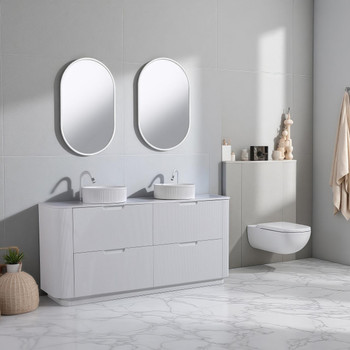 Roma - Fluted Floor Mount Vanity with Double Bowl Top Options Available 1800mm  