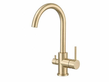 Dual Filter Brushed Gold Sink Mixer Inc Water Filter Unit 