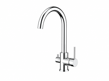 Dual Filter Chrome Sink Mixer Inc Water Filter Unit