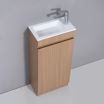 Willow  -  Powder Room Floor Mounted  Oak Vanity 400 mm