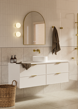 Hadley Matte White Wall Hung Vanity 1500mm Single Basin