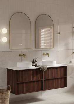 Flinders Black Walnut Wall Hung Vanity 1500mm Double Basin 