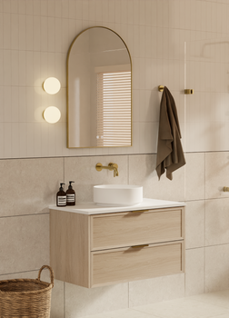 Bayside Washed Oak Wall Hung Vanity 900mm