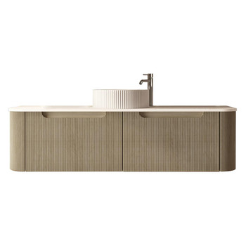 Roma Oak Fluted Wall Hung Vanity Single Bowl 1500mm 