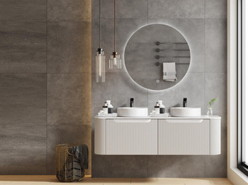 Roma White Wall Hung Vanity Double Bowl 1800mm 